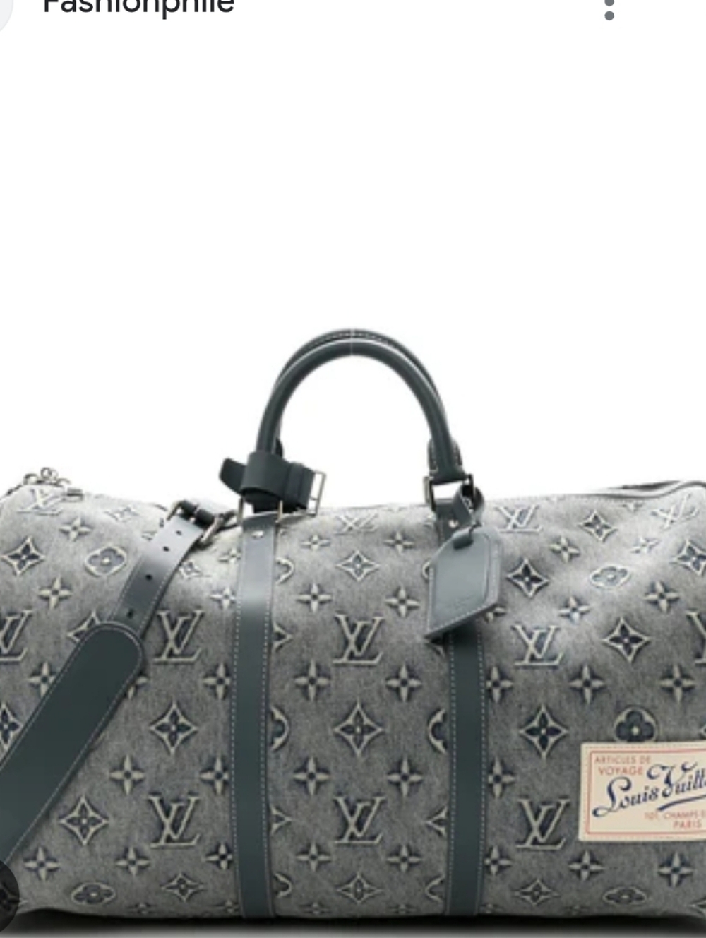 Cotton Denim Design All Kept 50 Traveler Embo Monogram Stonewashed Delux Duffel - Picture 13 of 16